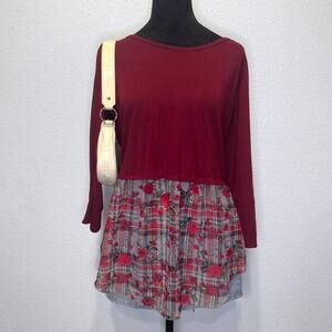 Burgundy y2k bongo top